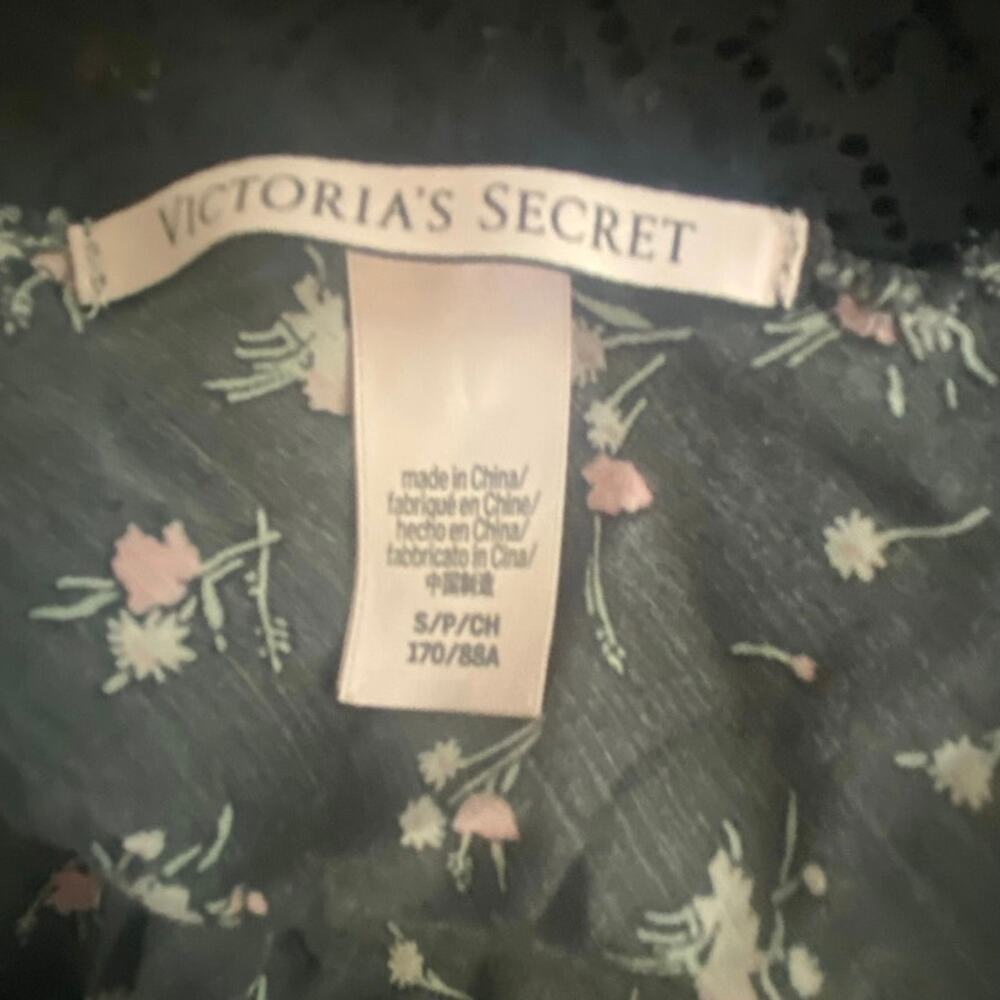 Victoria's Secret Floral Lace Cami Tank Top Black Pink Flowers Size Small - Picture 3 of 4